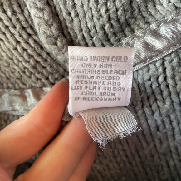 DELiA*s grey hooded cable-knit sweater with button collar - Picture 4 of 4